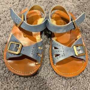 Blue Leather Kids Sandals